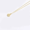 Pendant Clavicle Chain Necklace Mixed Gemstone Setting Copper Disc Shape English Letters Style Electroplating For Women