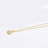 Pendant Clavicle Chain Necklace Mixed Gemstone Setting Copper Disc Shape English Letters Style Electroplating For Women