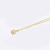 Pendant Clavicle Chain Necklace Mixed Gemstone Setting Copper Disc Shape English Letters Style Electroplating For Women