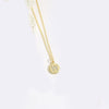 Pendant Clavicle Chain Necklace Mixed Gemstone Setting Copper Disc Shape English Letters Style Electroplating For Women