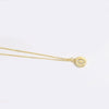 Pendant Clavicle Chain Necklace Mixed Gemstone Setting Copper Disc Shape English Letters Style Electroplating For Women