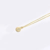 Pendant Clavicle Chain Necklace Mixed Gemstone Setting Copper Disc Shape English Letters Style Electroplating For Women