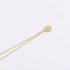 Pendant Clavicle Chain Necklace Mixed Gemstone Setting Copper Disc Shape English Letters Style Electroplating For Women