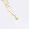 Pendant Clavicle Chain Necklace Mixed Gemstone Setting Copper Disc Shape English Letters Style Electroplating For Women