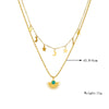 Pendant Clavicle Chain Stainless Steel Goldplated Retro Fashion Sun Star Moon Double Layer Stacking Women's Necklace
