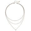 Pendant Clavicle Chain Titanium Steel White Rhinestone Electroplated For Women