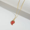 Pendant Clavicle Chain Women Copper Electroplating Heart Shape Seahorse Design Mixed Gemstone Setting