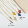 Pendant Clavicle Chain Women Copper Electroplating Heart Shape Seahorse Design Mixed Gemstone Setting