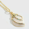 Pendant Clavicle Chain Women Copper Electroplating Heart Shape Seahorse Design Mixed Gemstone Setting