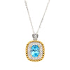 Pendant Clavicle Necklace Natural Color Treasure Topaz Etothyst S925 Sterling Silver Geometric Style Set With Gems