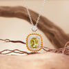 Pendant Clavicle Necklace Natural Color Treasure Topaz Etothyst S925 Sterling Silver Geometric Style Set With Gems