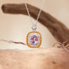Pendant Clavicle Necklace Natural Color Treasure Topaz Etothyst S925 Sterling Silver Geometric Style Set With Gems