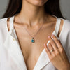 Pendant Clavicle Necklace Natural Color Treasure Topaz Etothyst S925 Sterling Silver Geometric Style Set With Gems