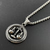 Pendant Clavicle Necklace Stainless Steel Geometric Retro Punk Style Doll Pattern Polishing