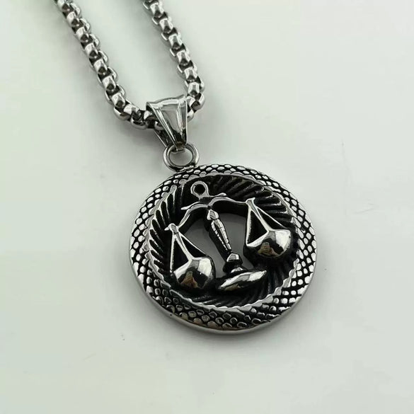 Pendant Clavicle Necklace Stainless Steel Geometric Retro Punk Style Doll Pattern Polishing
