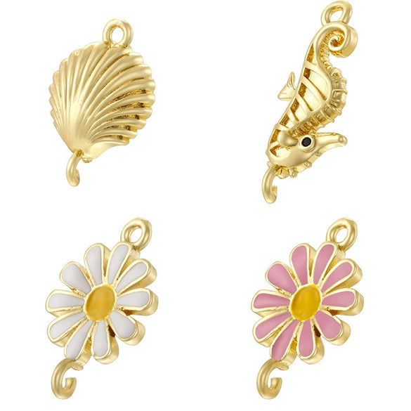 Pendant Copper Fashion Animal Zodiac Flower Dripping Oil Design