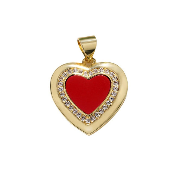 Pendant Copper Goldplated Heartshaped Zircon Accessories Diy