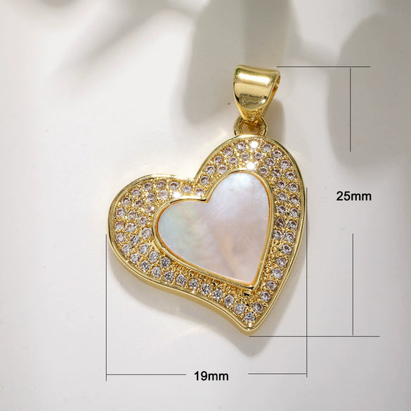 Pendant Copper Goldplated Heartshaped Zircon Accessories Diy