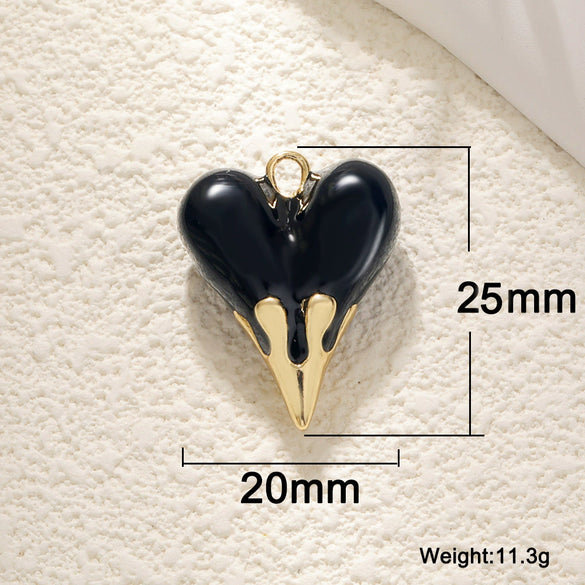 Pendant Diy Accessories Copper Heartshaped Electroplating Lava Love Red Heart Crystal