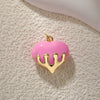 Pendant Diy Accessories Copper Heartshaped Electroplating Lava Love Red Heart Crystal