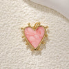 Pendant Diy Accessories Copper Heartshaped Electroplating Lava Love Red Heart Crystal