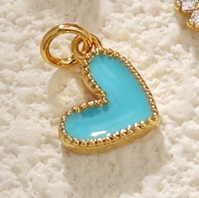 Pendant Diy Accessories Copper Heartshaped Electroplating Lava Love Red Heart Crystal
