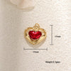 Pendant Diy Accessories Copper Heartshaped Electroplating Lava Love Red Heart Crystal