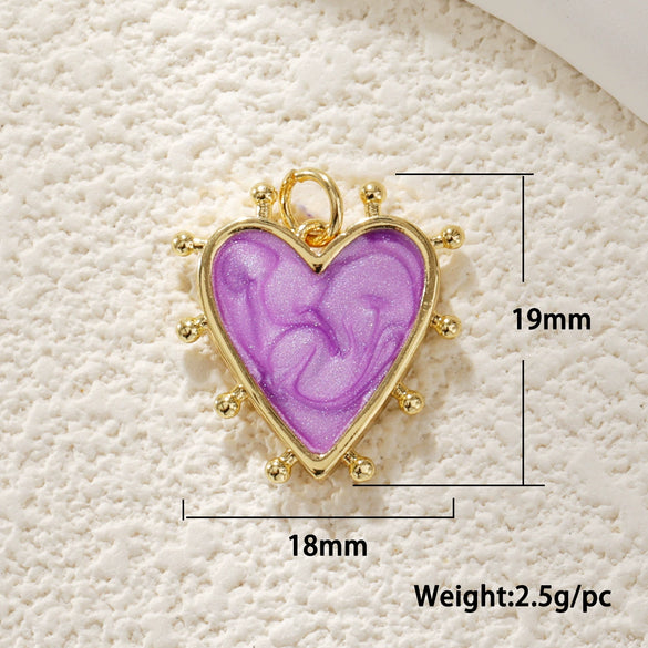 Pendant Diy Accessories Copper Heartshaped Electroplating Lava Love Red Heart Crystal