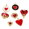 Pendant Diy Accessories Copper Heartshaped Electroplating Lava Love Red Heart Crystal