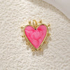 Pendant Diy Accessories Copper Heartshaped Electroplating Lava Love Red Heart Crystal