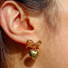 Pendant Earrings Copper Heartshaped Bow Tie Electroplating For Women