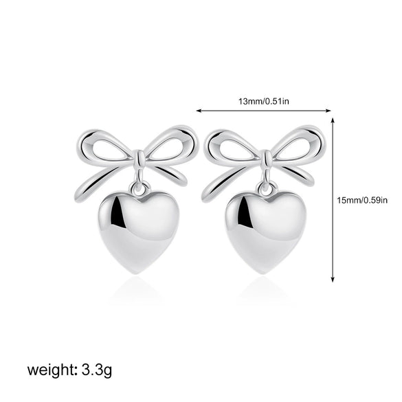 Pendant Earrings Copper Heartshaped Bow Tie Electroplating For Women