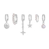 Pendant Earrings Copper Pearl Star Geometric Style Six Piece Set