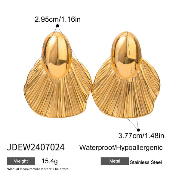 Pendant Earrings Stainless Steel Geometric Diamond Electroplated Jewelry For Women