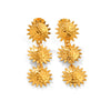 Pendant Earrings Stainless Steel Geometric Hammered Electroplated Sunflower Style For Women