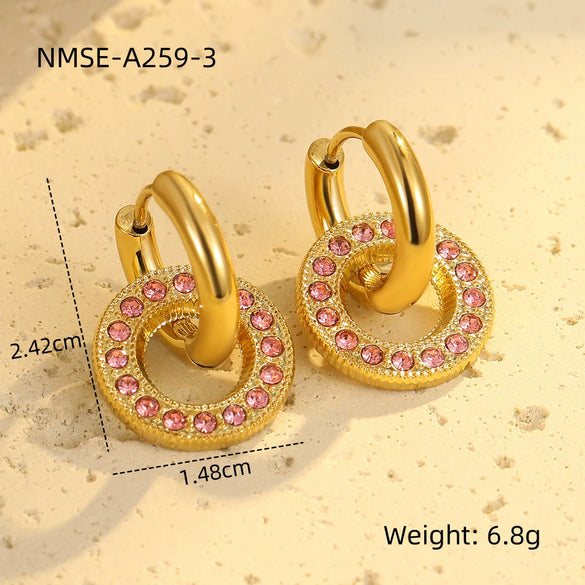 Pendant Earrings Stainless Steel 18K Electroplating Geometric Women Fashion Elegant