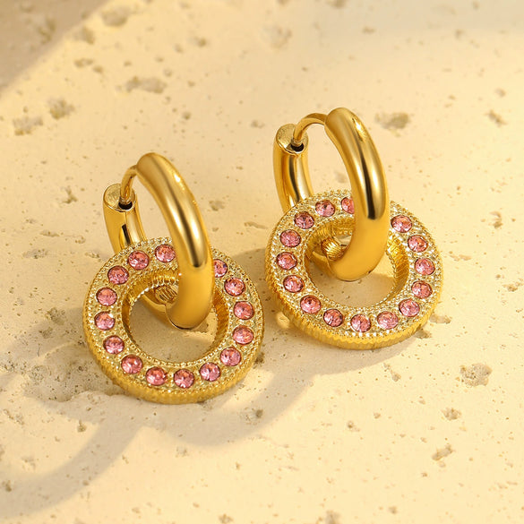 Pendant Earrings Stainless Steel 18K Electroplating Geometric Women Fashion Elegant