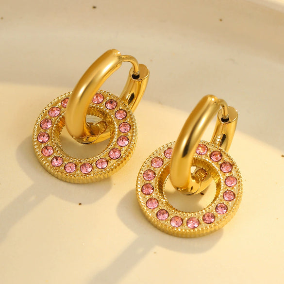 Pendant Earrings Stainless Steel 18K Electroplating Geometric Women Fashion Elegant