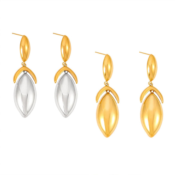 Pendant Earrings 316L Stainless Steel Geometric Stitching Electroplated Niche Style For Women