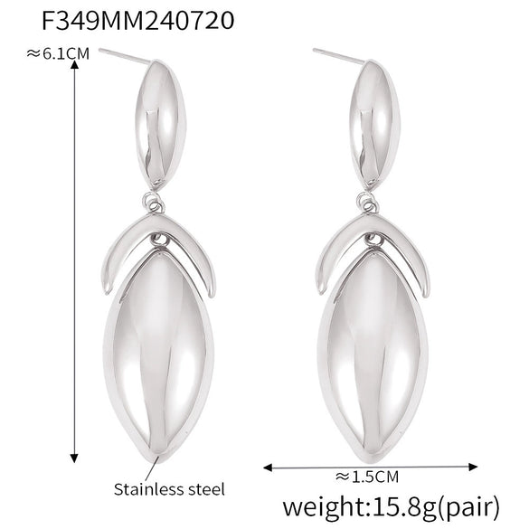 Pendant Earrings 316L Stainless Steel Geometric Stitching Electroplated Niche Style For Women