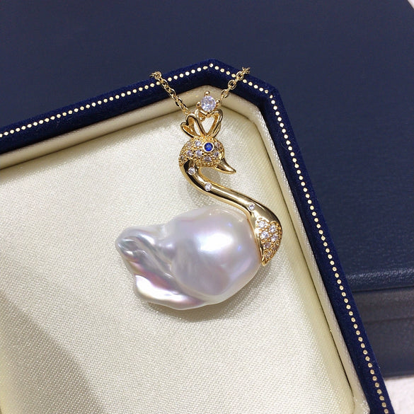 Pendant Freshwater Pearl Copper Alien Shape Classic Minimalist Style