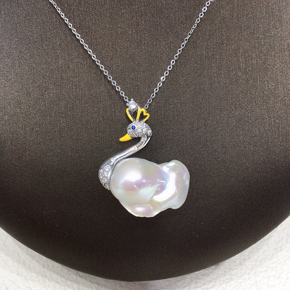 Pendant Freshwater Pearl Copper Alien Shape Classic Minimalist Style