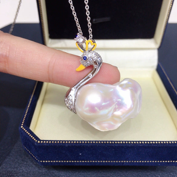 Pendant Freshwater Pearl Copper Alien Shape Classic Minimalist Style