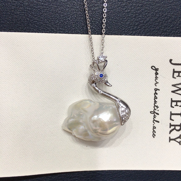 Pendant Freshwater Pearl Copper Alien Shape Classic Minimalist Style