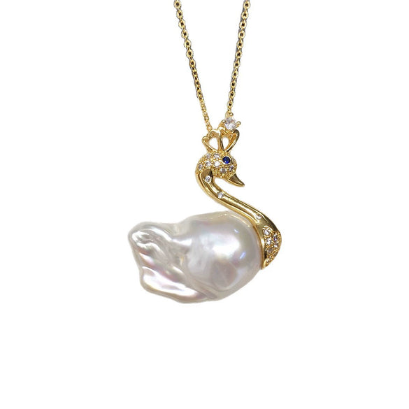 Pendant Freshwater Pearl Copper Alien Shape Classic Minimalist Style