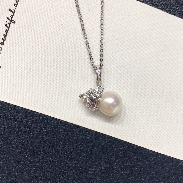 Pendant Freshwater Pearl Copper Round Gourd Baroque Candy Wrinkle Aurora Style