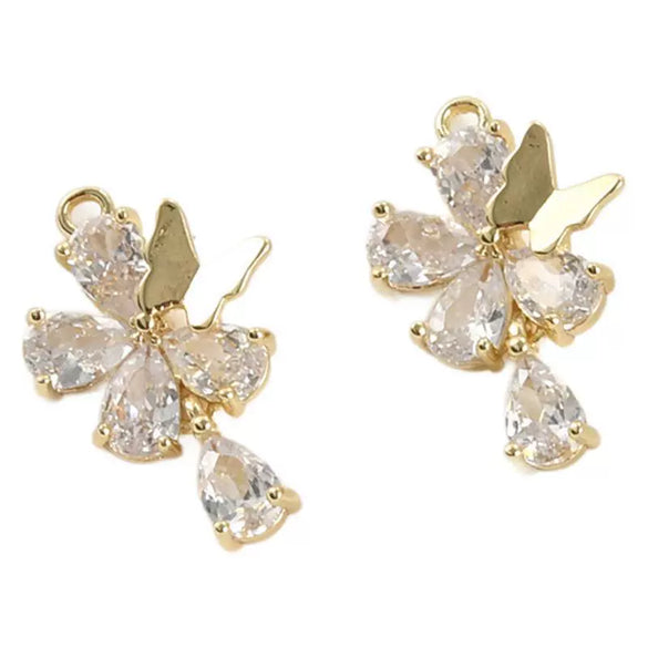 Pendant Jewelry Accessories Copper Electroplated Fairy Butterfly Flower Water Drop Zircon Hand Made