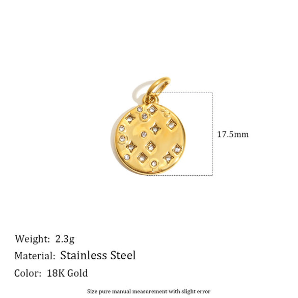 Pendant Jewelry Accessories Stainless Steel 18K Gold Plated Geometric Square Pendant