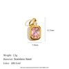 Pendant Jewelry Accessories Stainless Steel 18K Gold Plated Geometric Square Pendant