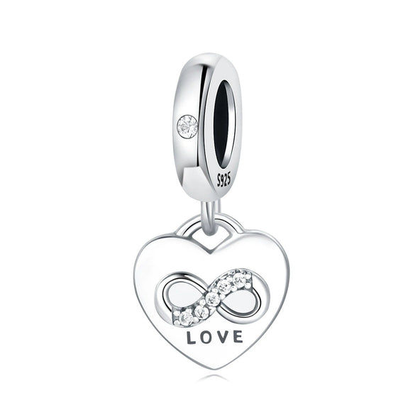 Pendant Jewelry Accessories 925 Sterling Silver Heart Shaped Infinite Eternal Love Dripping Oil Design